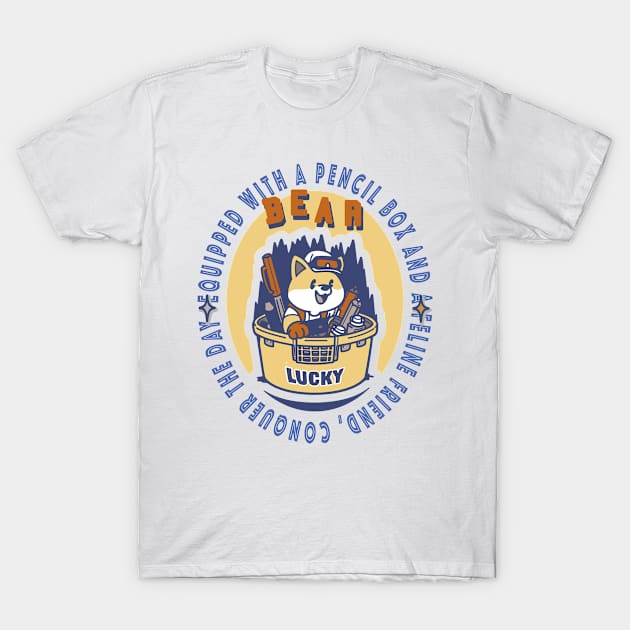 Bear with pencil box T-Shirt 01 T-Shirt by ToddT